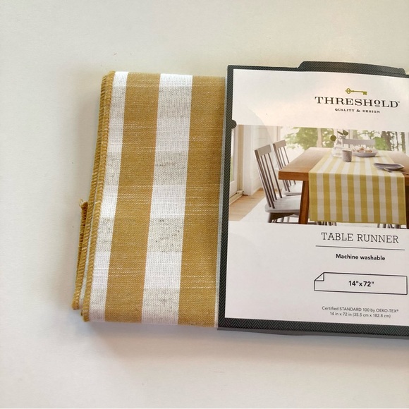 Threshold Table Runner Cotton Gingham Check 72” x 14” - Picture 5 of 8